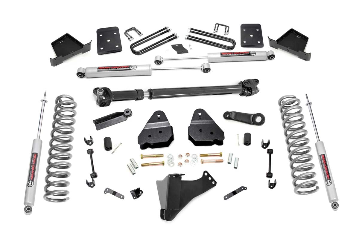 Ford F-250 Super Duty Suspension Lift Kit - Rough Country - 6 Inch Lift, N3, V2 Monotube, Vertex Adjustable Reservoir Shocks - '17-'22